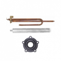 Комплект ТЭН 1,5кВт (1500Вт) RCF для водонагревателя Ariston, трубка под термостат D10мм + прокладка + анод, 20460K4