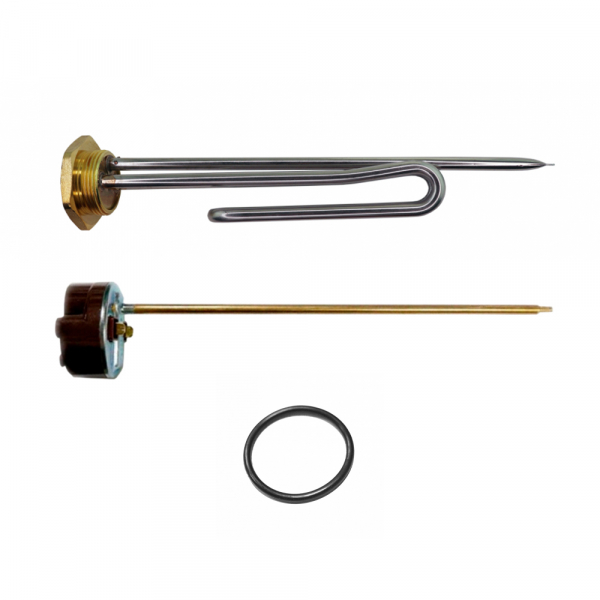ТЭН 1,5кВт (1500Вт) RCT, резьбовой 42мм для Ariston, De Luxe, Real, Thermex, под анод М6 + термостат + прокладка, P40315