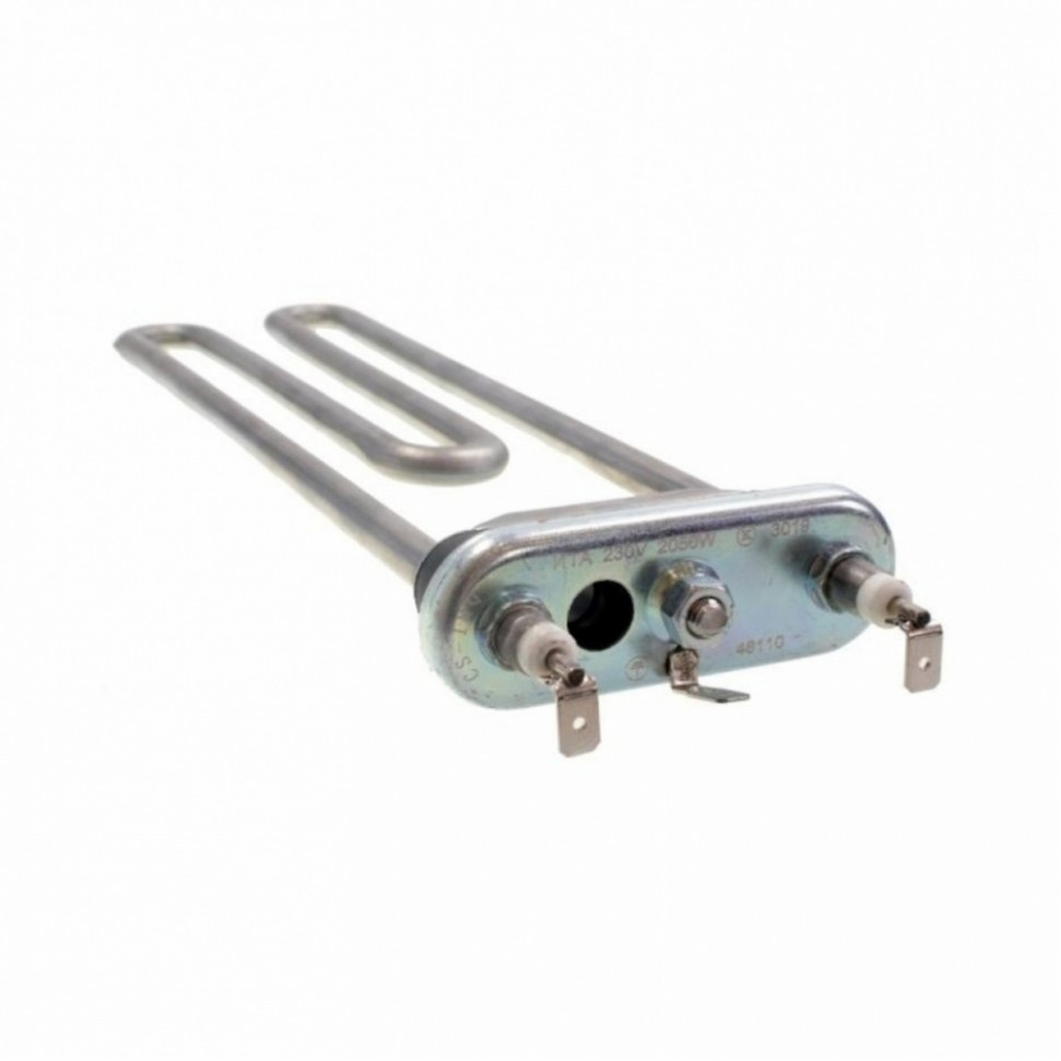 ТЭН 2050W для стиральной машины Siemens, Whirlpool с отверстием под датчик L245мм, 46110 ТЭН 2050W для стиральной машины Siemens, Whirlpool с отверстием под датчик L245мм, 46110