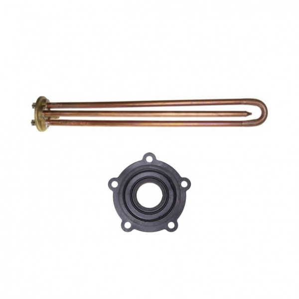 Комплект ТЭН 1,5кВт (1500Вт) RCF для водонагревателя Ariston VLS, Superlux, Simat, под анод М5, трубка под термостат 8мм + прокладка, 202151K3