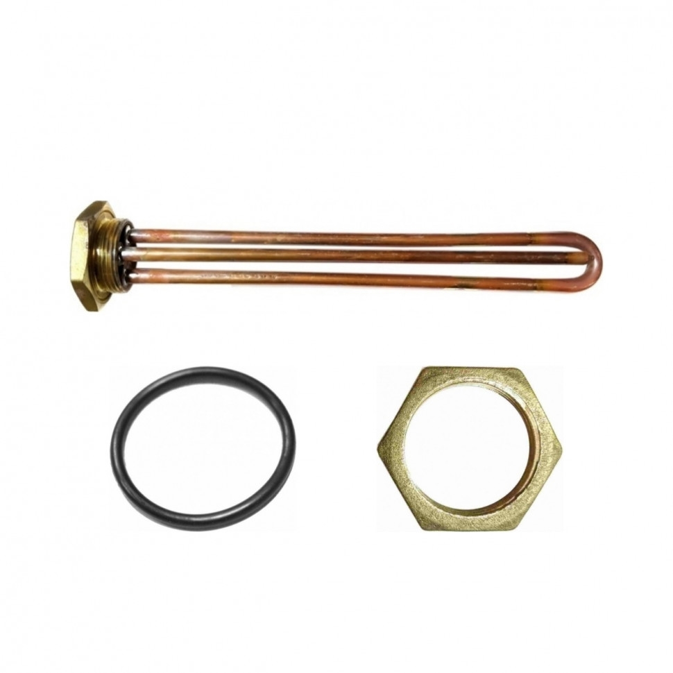 Комплект ТЭН 1,5кВт (1500Вт) RDT, резьбовой 42мм для Ariston, De Luxe, Real, Thermex, под анод М6 + прокладка + контргайка, 282200K